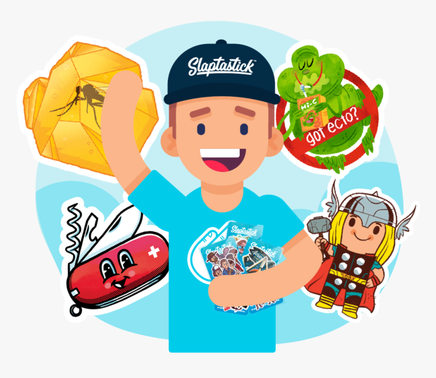 Join Slaptastick Stickers Today - Cartoon, HD Png Download