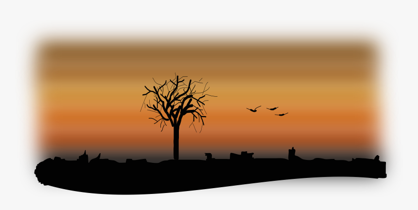 Fall Silhouette Clip Arts - Birds In The Sunset Drawing, HD Png Download