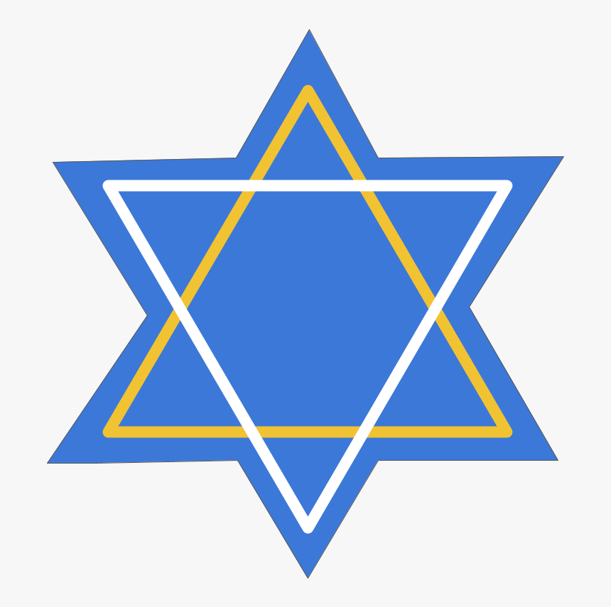 Star Of David, Blue, White, Yellow, Gold - Hama Bead Designs On Star Board, HD Png Download