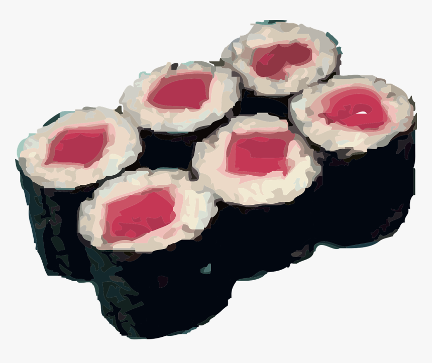 Sushi, Rolls, Rice, Japenese, Raw, Seafood, Oriental - Sushi Clip Art, HD Png Download