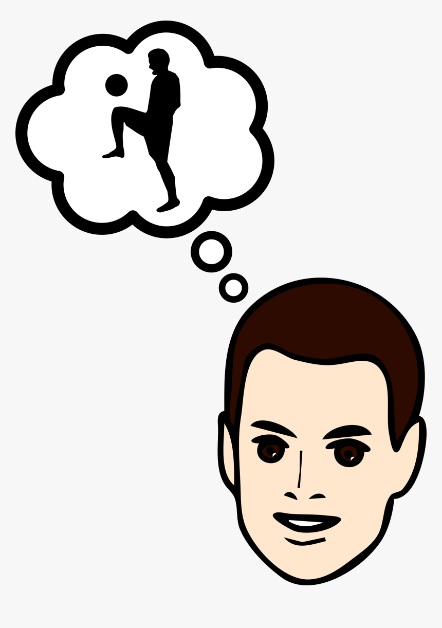 Free Man Thinking Soccer Clipart Clipart And Vector - Thought Bubble, HD Png Download