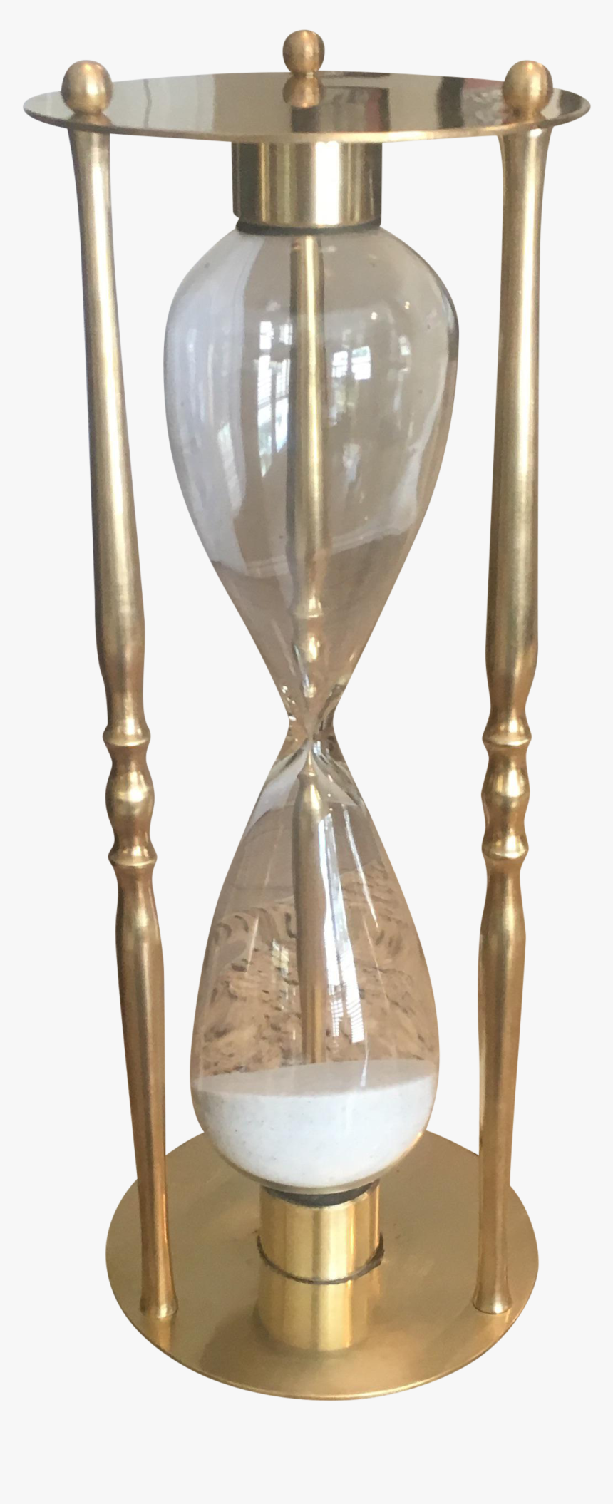 Black Sand Hourglass Vintage Mid Century Brass Hourglass - Brass Hourglass, HD Png Download