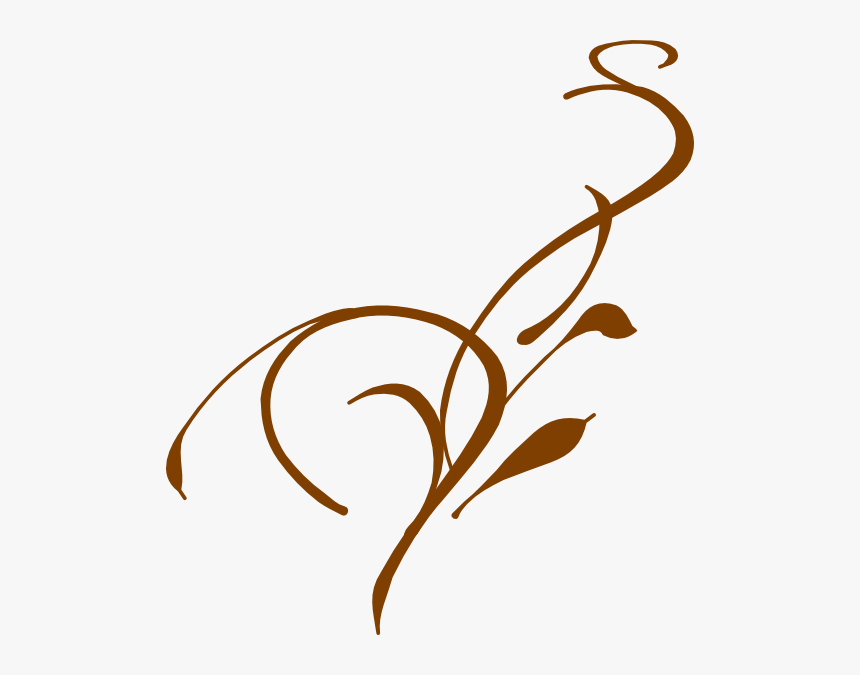 Brown Swirls Teal Svg Clip Arts - Vine Clip Art, HD Png Download