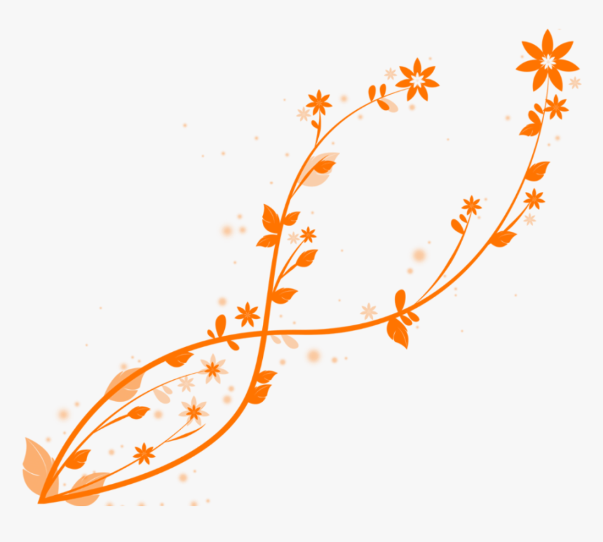 Syed Imran - Floral Swirl Orange, HD Png Download