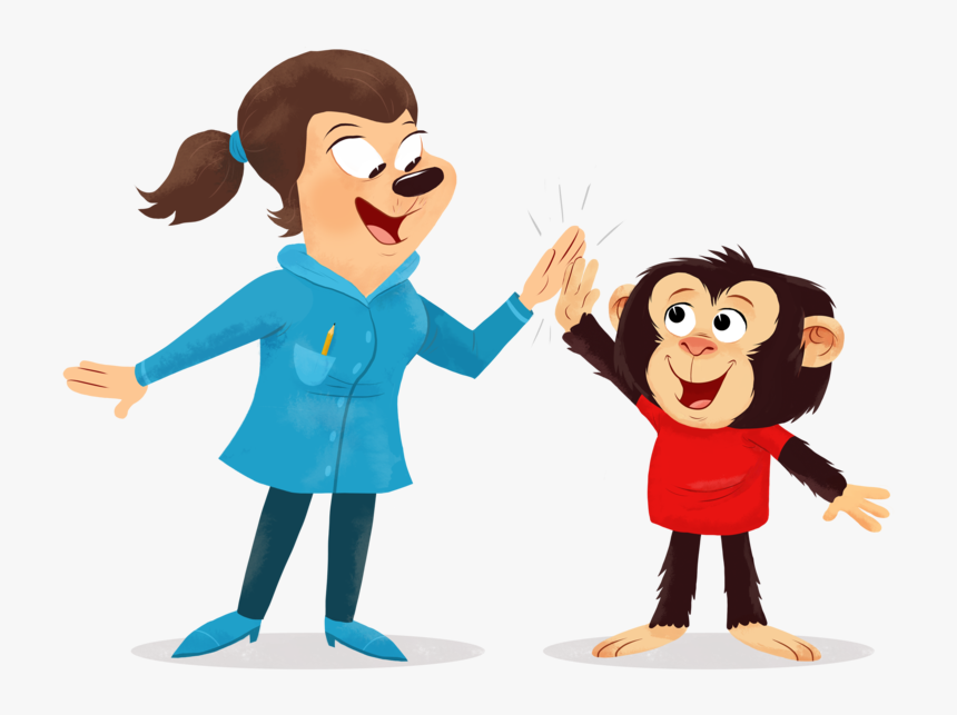 Teacher Highfive - Cartoon, HD Png Download