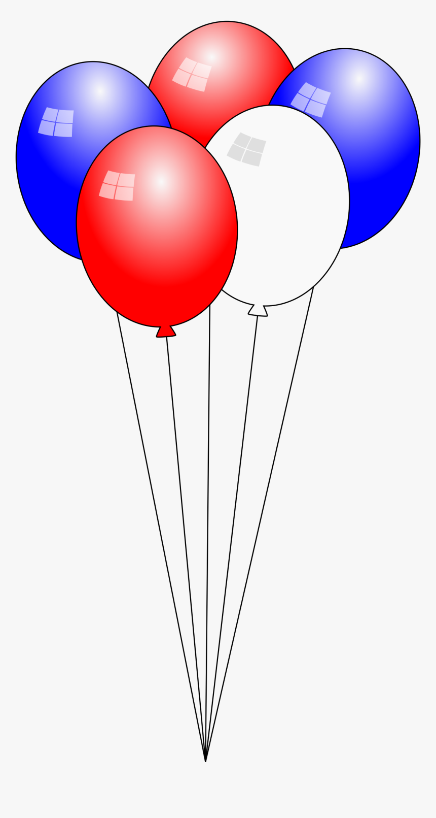Swaying 4th Of July Balloons Animation Clip Arts - Red White And Blue Balloons Clip Art, HD Png Download