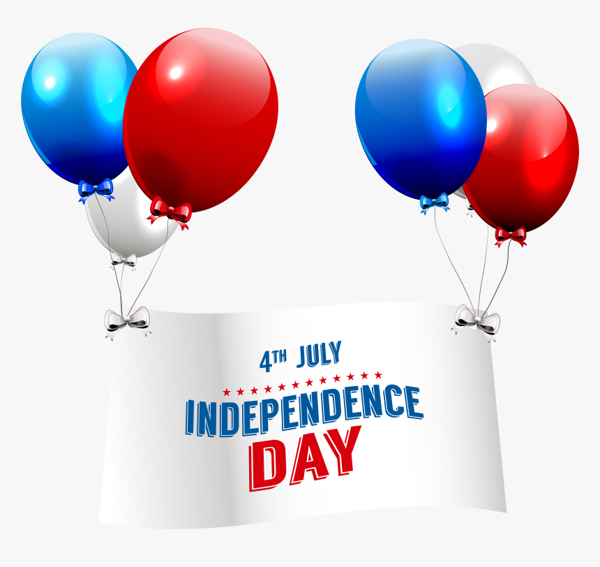 Independence Day With Balloons Transparent Png Clip - Balloon, Png Download