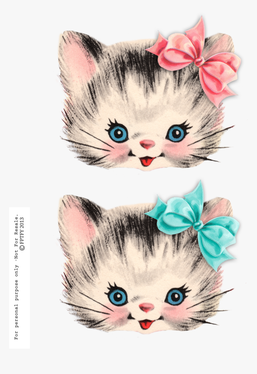 Vintage Kitten Clipart, HD Png Download