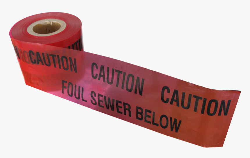 Caution Foul Sewer Below Tape 365m X 150mm - Label, HD Png Download