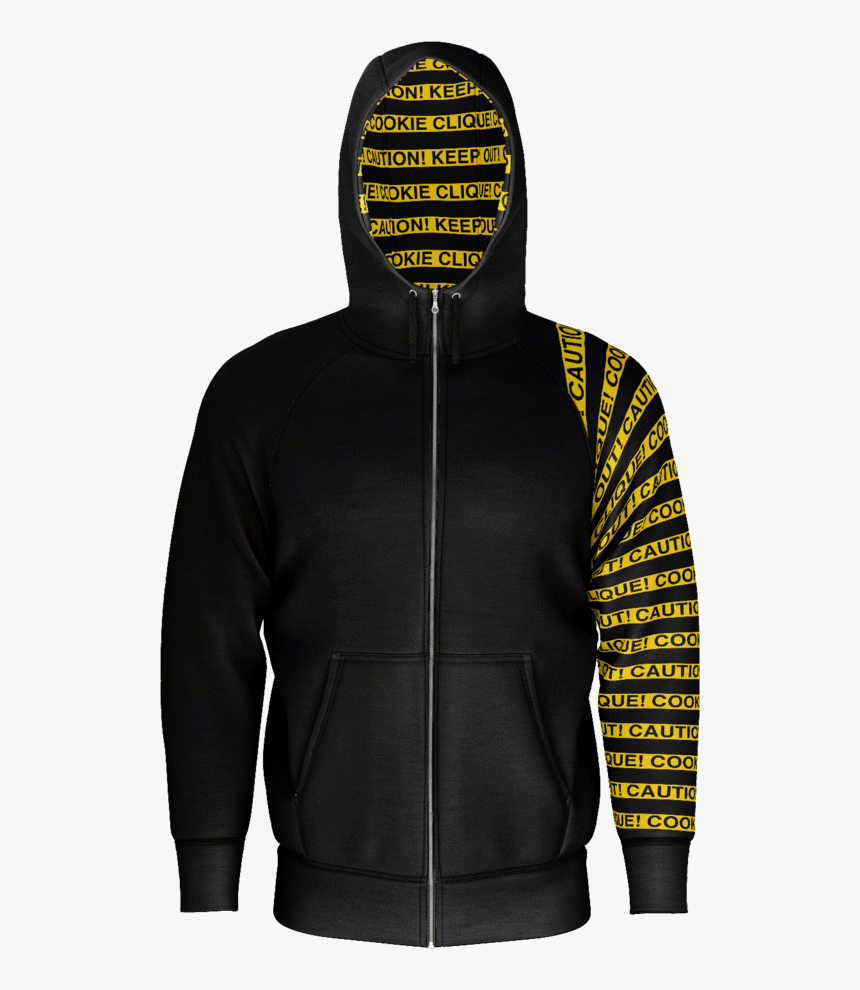 Caution Tape Zip Hoodie - Hoodie, HD Png Download