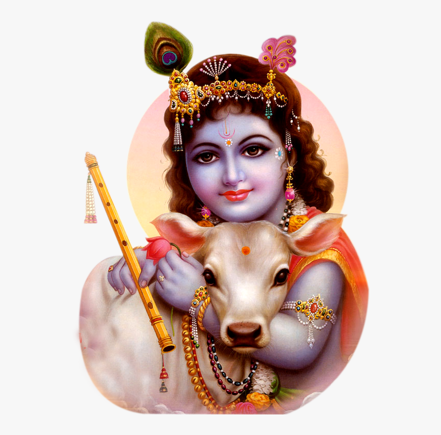 Krishna With Cow Png, Transparent Png
