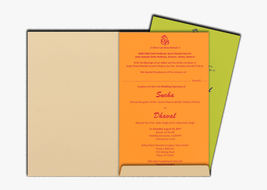 Hindu Wedding Cards - Brochure, HD Png Download