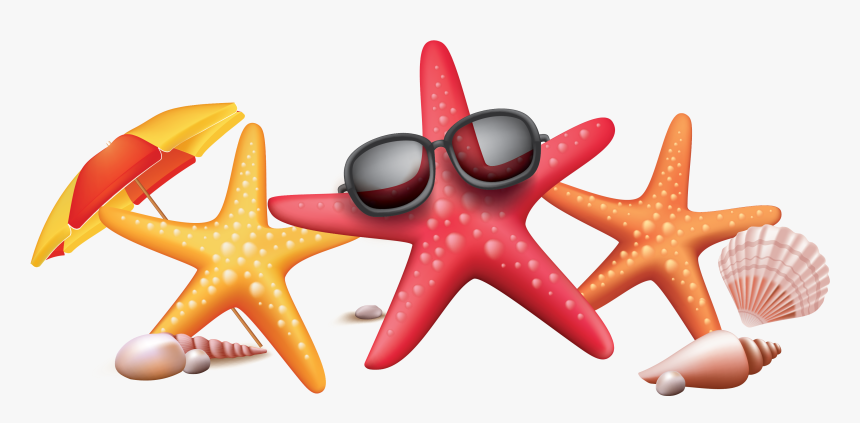 Vector Color Seaside Starfish Sunglasses Creative - Summer Star Fish Png, Transparent Png