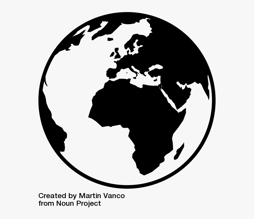 Europe Russia And Africa , Png Download - Global Black And White, Transparent Png