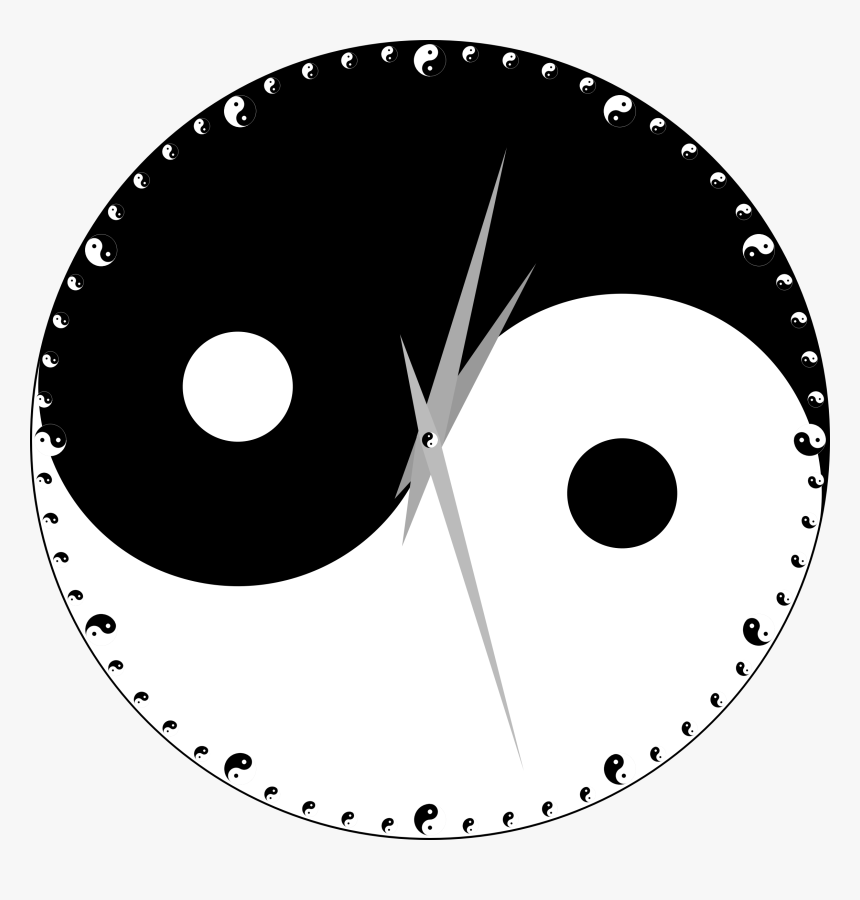 Clipart Yin Yang Clock - Yin Yang Clock Png, Transparent Png