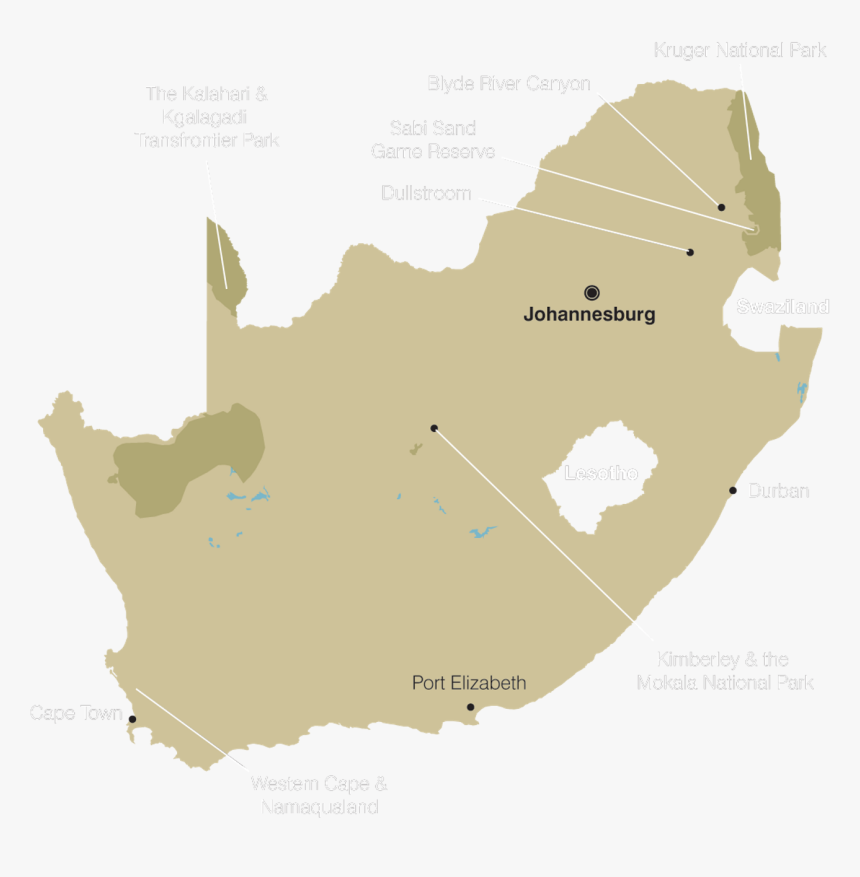 Transparent South Africa Map Png, Png Download