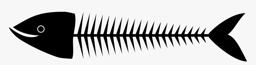 Black Sardine Bone Clip Arts - Transparent Fish Bone, HD Png Download