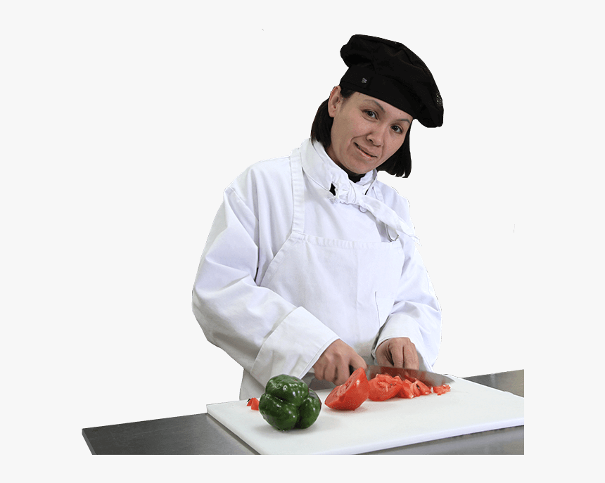 Chef Student Chopping Vegetables On A Cutting Board - Chef And Student Png, Transparent Png