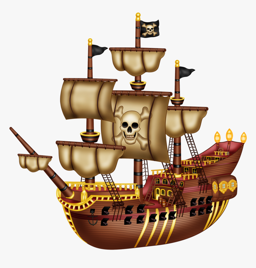 Pirata Craft Party, Pirate Clip Art, Pirate Party, - Pirate Ship, HD Png Download