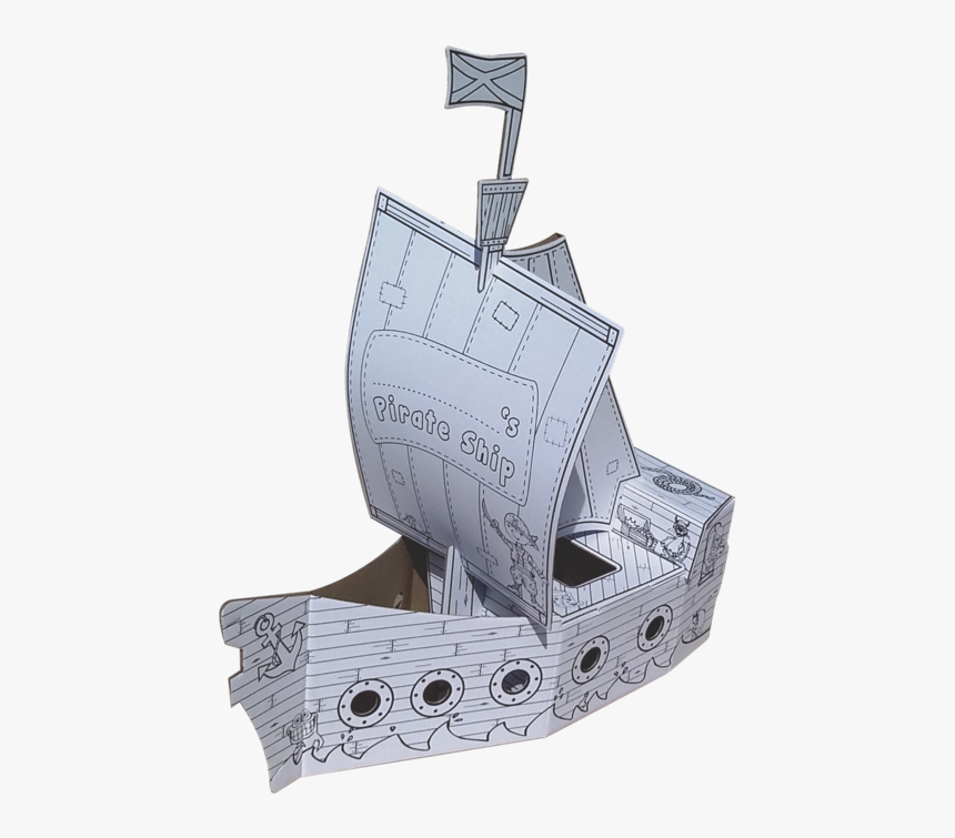 Crafty Colour In Pirate Ship By Black Peppa - Pirat Ship Card Board, HD Png Download