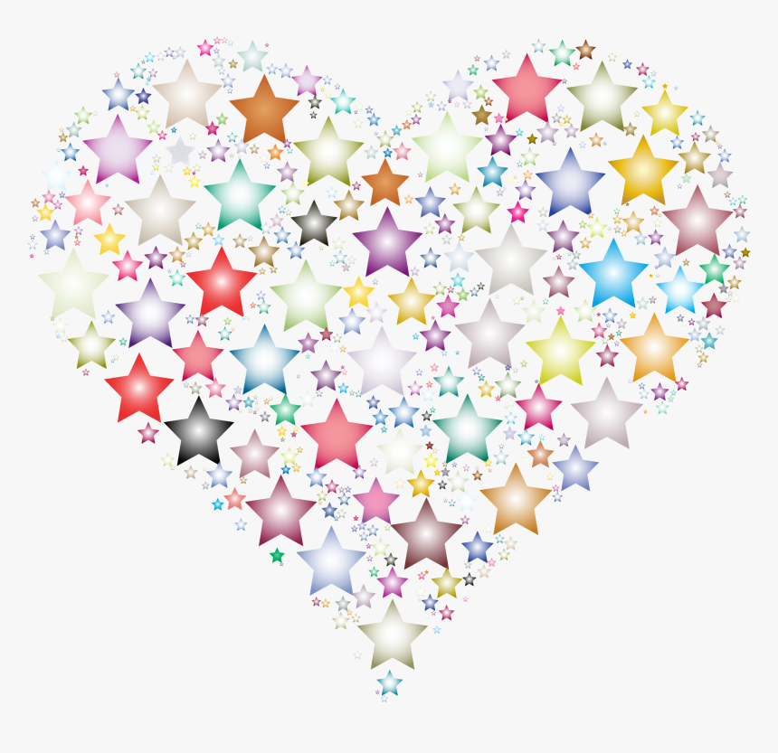 Colorful Stars Big Image - Heart Star Png Transparent, Png Download