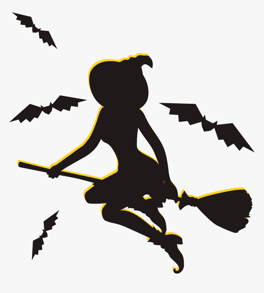 Halloween Witch Poster - Flying Halloween Witch Png, Transparent Png