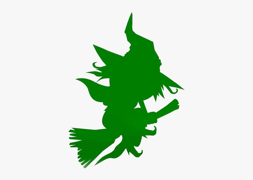 Witch Png Logo - Cute Witch On Broom, Transparent Png