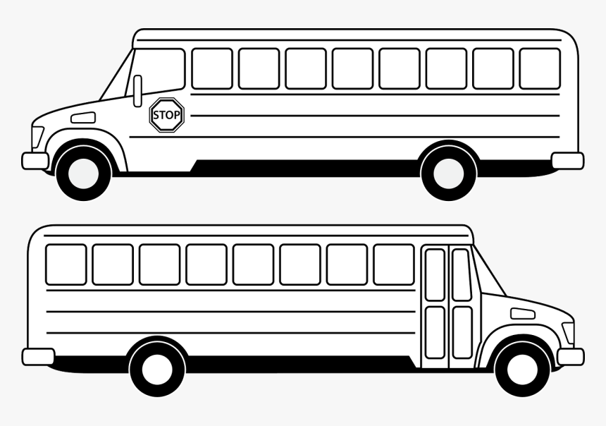 Buses Clipart Black And White, HD Png Download