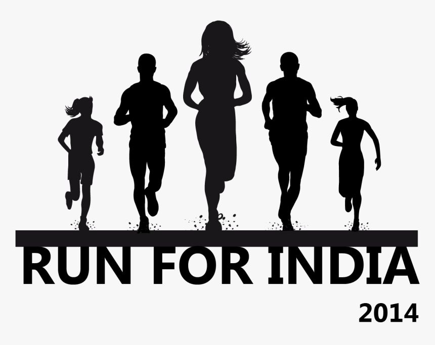 Front - Running People Silhouette Front, HD Png Download