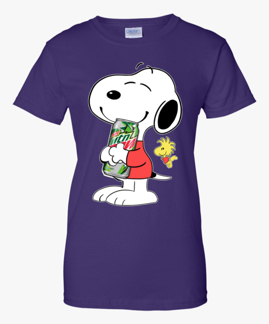 Cute Snoopy Hug Mountain Dew Can Funny Drinking Shirt - Coca Cola Shirt Cute, HD Png Download