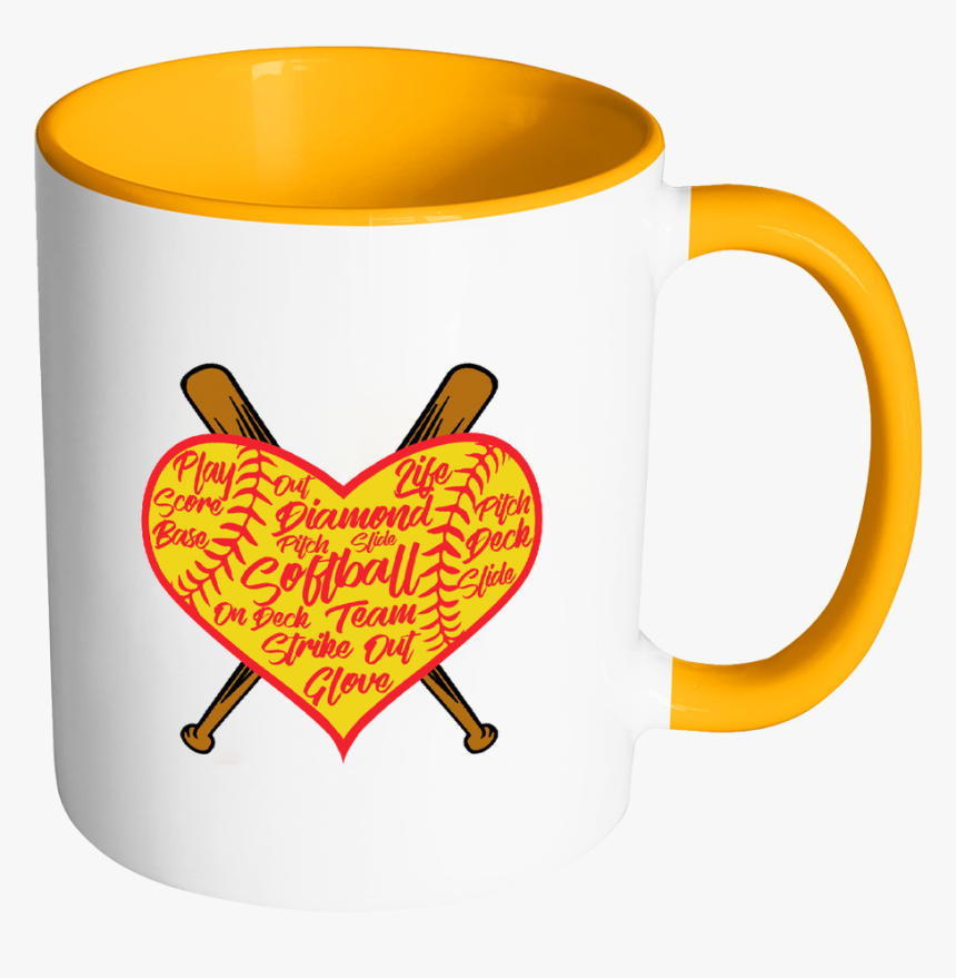 Heart Softball Png Picture Freeuse Download - Mug, Transparent Png