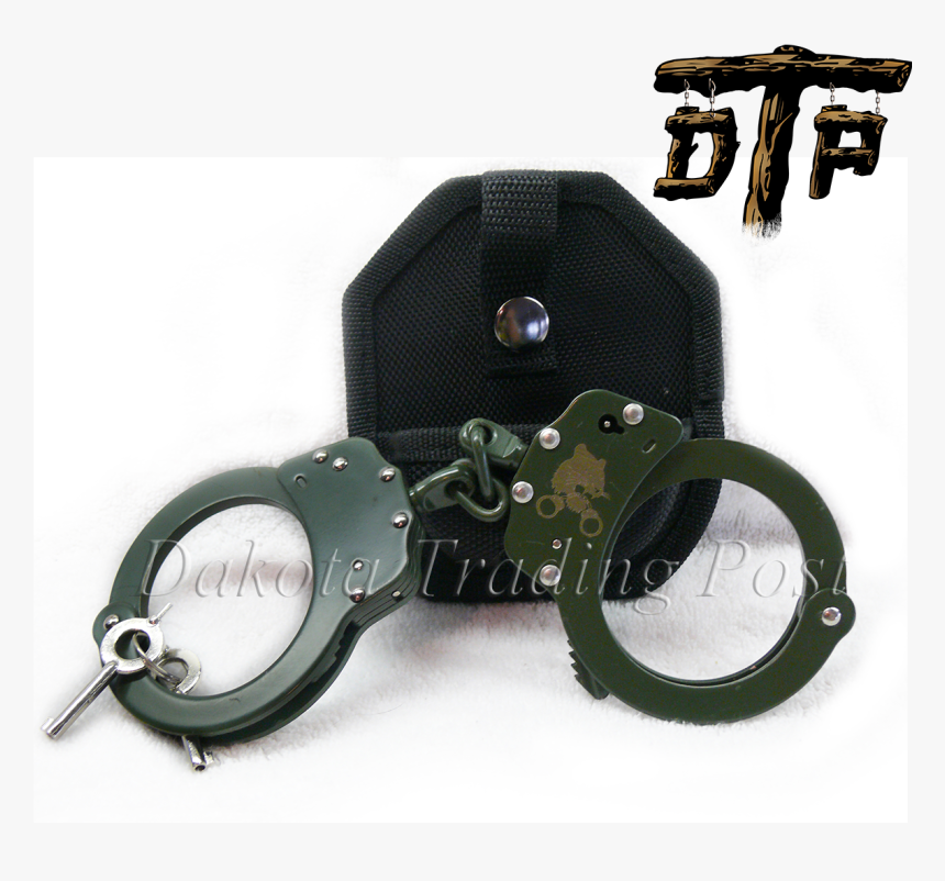 Green Plated Double Lock Police Handcuffs Bit, HD Png Download