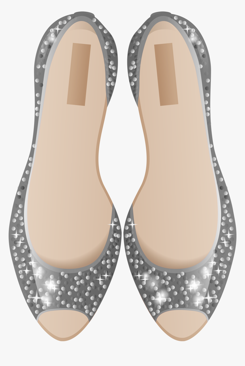 Silver Shoes Png Clip Art - Flip-flops, Transparent Png