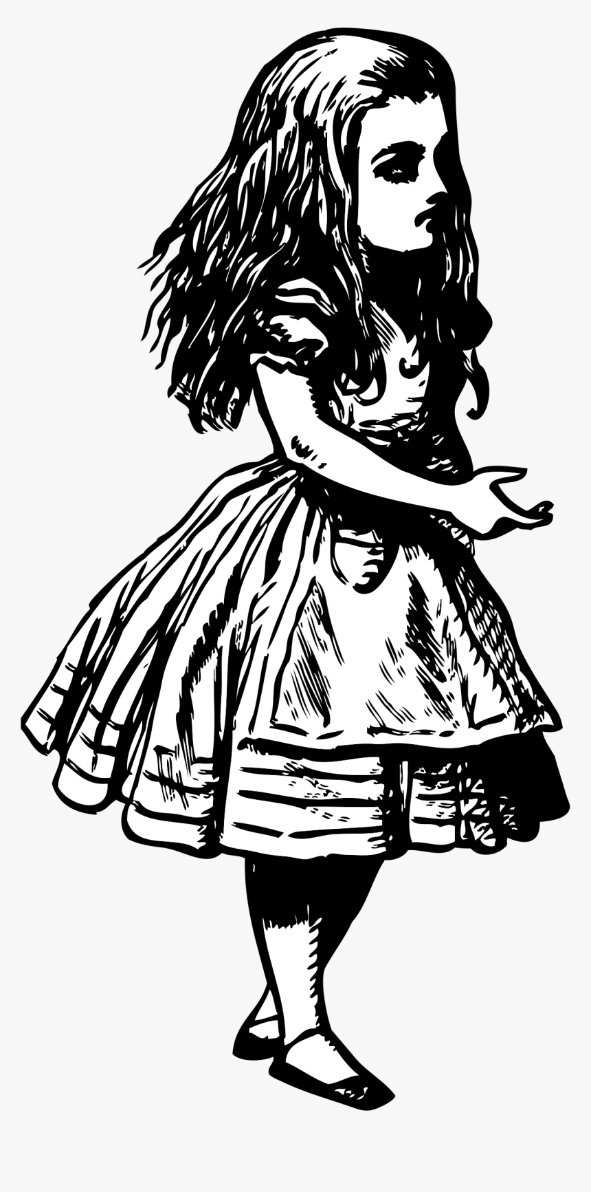 Alice In Wonderland Vintage Clipart - Writing A Story Drawing, HD Png Download