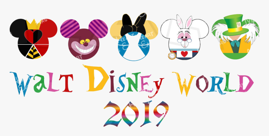 Disney World Walt Alice In Wonderland Mickey Heads - Alice In Wonderland Mickey Head, HD Png Download
