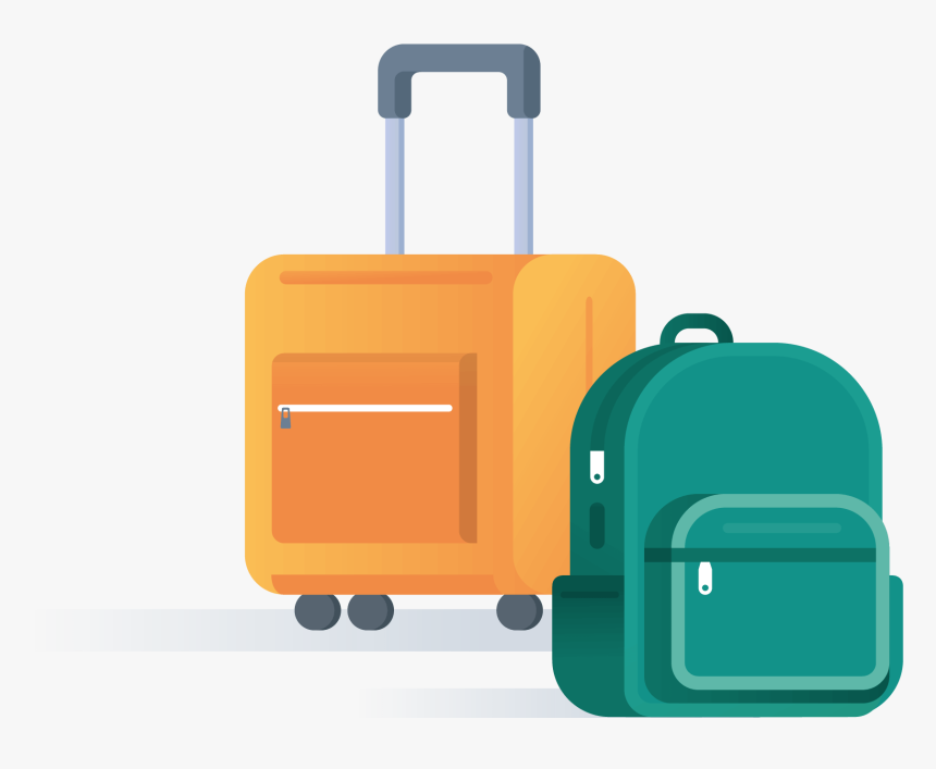 Suitcase,hand And Art - Trip Baggage Illustration, HD Png Download