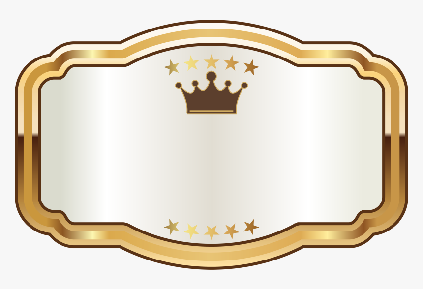 Transparent Gold Glitter Crown Clipart - Gold And Black Labels, HD Png Download