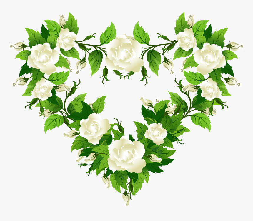 White Rose Png Photo - Heart White Flower Transparent, Png Download