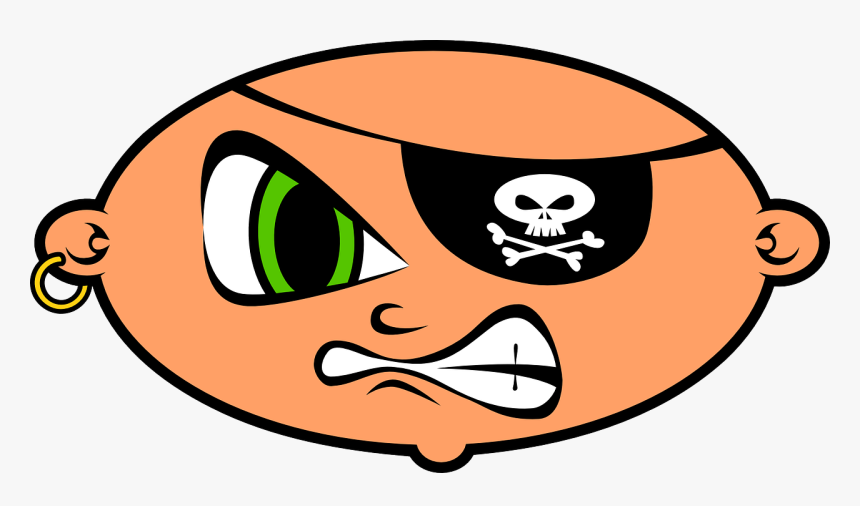 Pirate, Angry, Emoticon, Smiley, Smilies, Head - Clipart Mean, HD Png Download