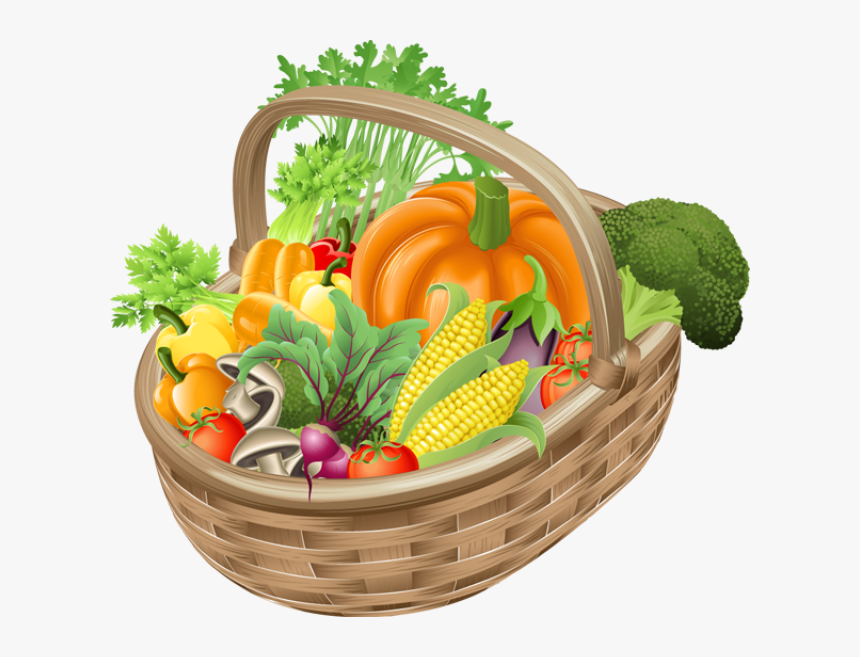 Basket With Vegetables Png Picture Clipart Gallery - Basket Fruits And Vegetables Clipart, Transparent Png