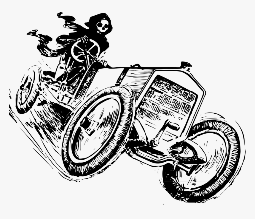 Death, Reaper, Grim Reaper, Grimreaper, Skeleton, Grim - Grim Reaper In Car, HD Png Download