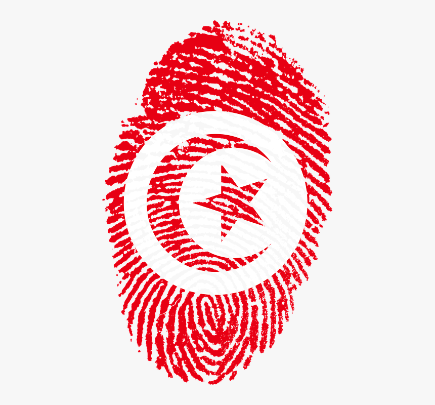 Tunisia, Flag, Fingerprint, Country, Pride, Identity - Tunisia Flag Png, Transparent Png