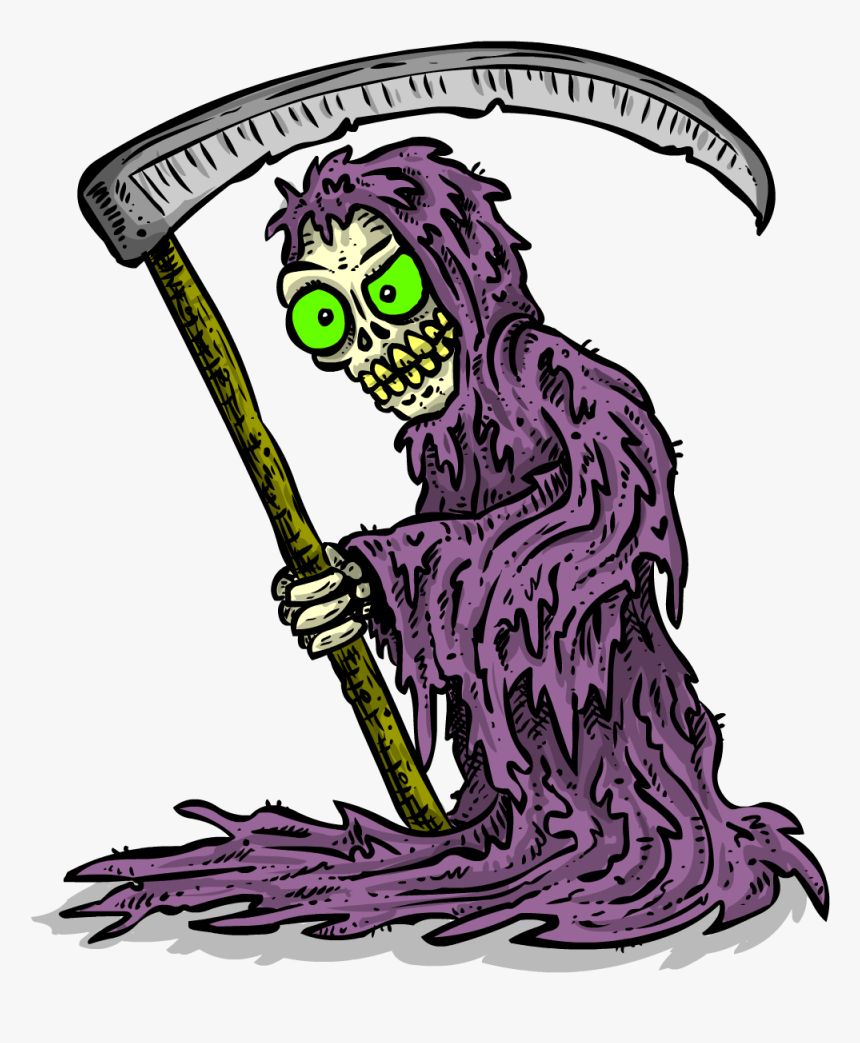 Image Of Googly-eyed Grim Reaper Vinyl Sticker - Transparent Grim Reaper Sticker, HD Png Download