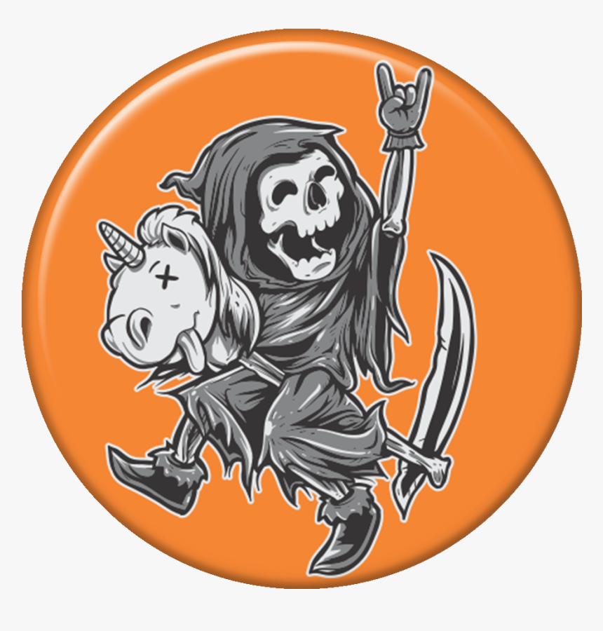 Happy Grim Reaper - Grim Reaper Riding Unicorn, HD Png Download