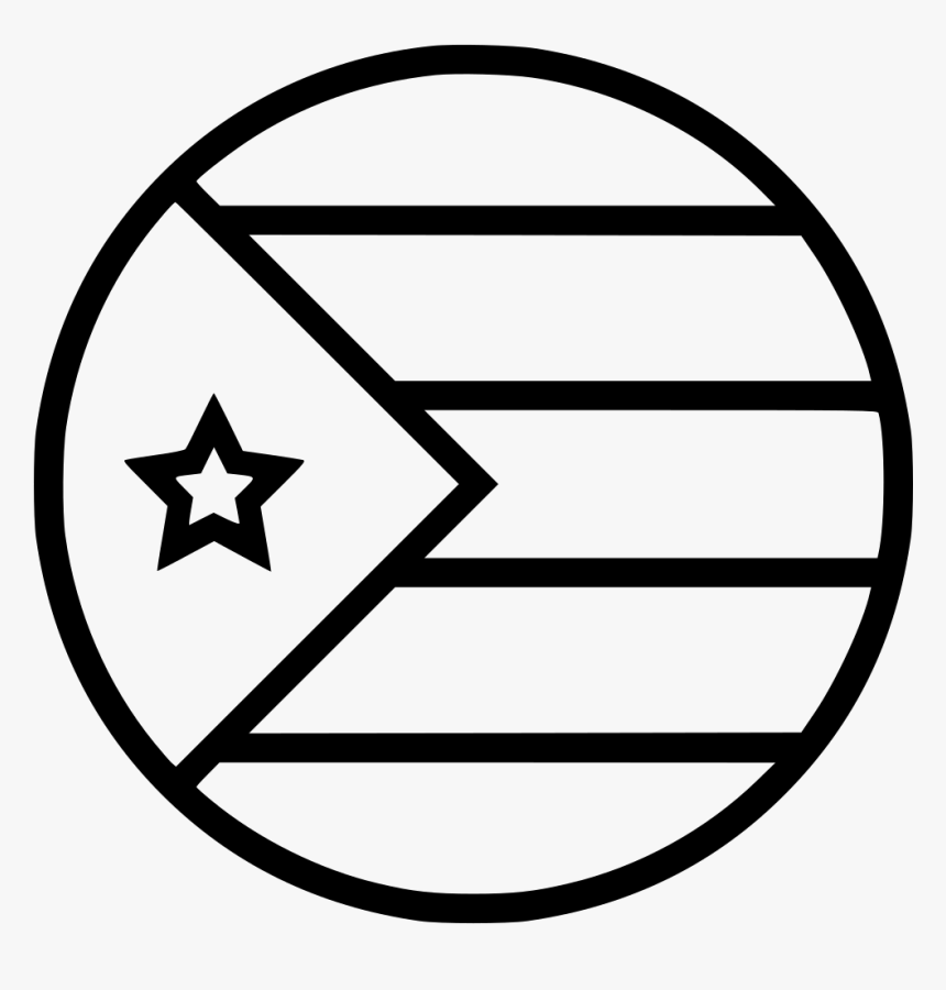 Puerto Rico Flag - Cuban Flag Black And White, HD Png Download
