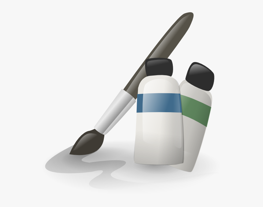 Paintbrush And Paints Svg Clip Arts - Pędzel Grafika, HD Png Download
