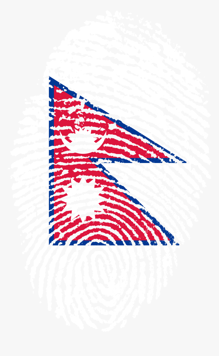 Nepal Flag Fingerprint Country - Nepal Flag Fingerprint, HD Png Download