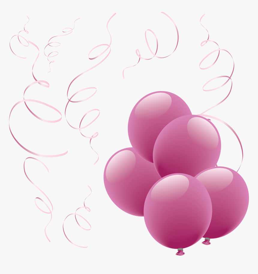 Grupo De Globos Morados - Birthday Pink Balloon Png, Transparent Png