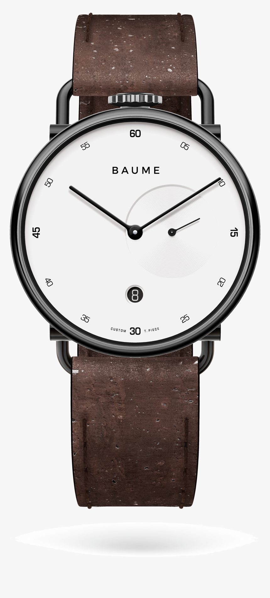 41mmdate Unisex Custom Watch Ronda Black Case Brown - Skagen Ancher Nato, HD Png Download