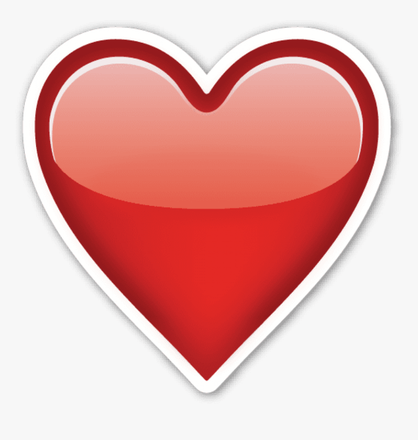 Free Png Red Heart Emoji White Border Png Images Transparent - Red Heart Emoji Sticker Png, Png Download